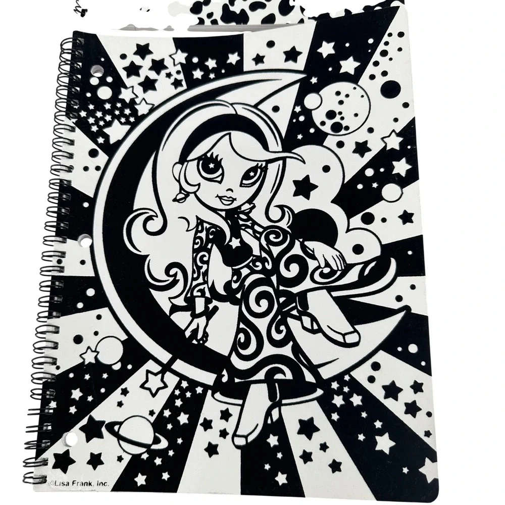 Lisa Frank Vintage Velvet Fuzzy Spiral‎ Notebooks Set of 4 Tiger Leopard Moon